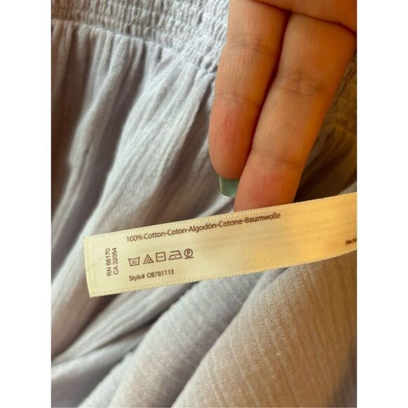 EUC Free People tunic dress gauzy 100% cotton size S smocked boho - Picture 7 of 7